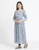 Blue All Over Printed Maxi Dress | HIN0025