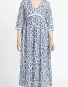 Blue All Over Printed Maxi Dress | HIN0025