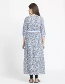 Blue All Over Printed Maxi Dress | HIN0025