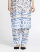 White Blue All Over Printed Kurta Pant Set | HIN0029