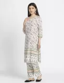  White Blue All Over Printed Kurta Pant Set | HIN0030