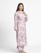 Peach Floral Printed Straight Kurta Palazzo Set | HIN0031