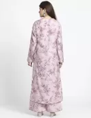 Peach Floral Printed Straight Kurta Palazzo Set | HIN0031