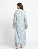 Light Green Floral Printed Straight Kurta Palazzo Set | HIN0032