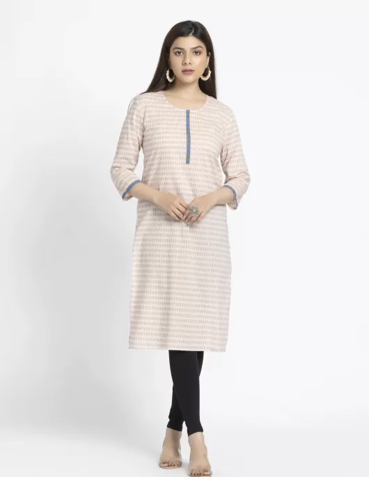 Pink Striped A-Line Kurti | HIN0033