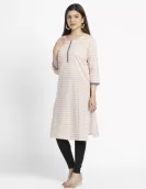 Pink Striped A-Line Kurti | HIN0033